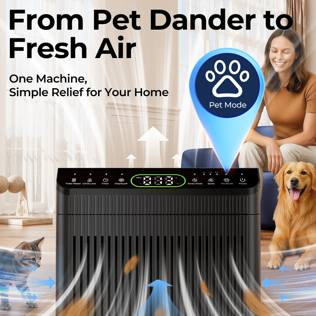 EVALIT ET066 Air Purifier For Home Large Room,Black