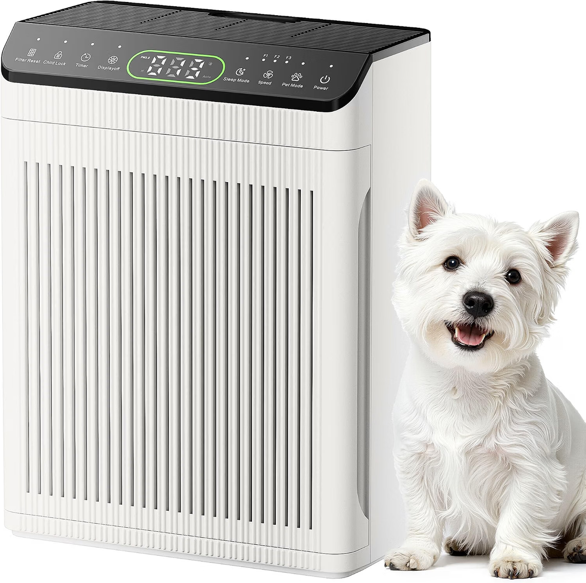 EVALIT Air Purifiers for Home Pets Up to 2200Ft² Pre-Filter Washable, Ivory